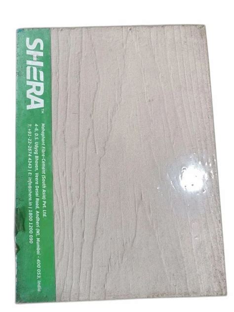 Rectangular 60 Shera Fiber Cement Board Thickness 8mm Size 8x6