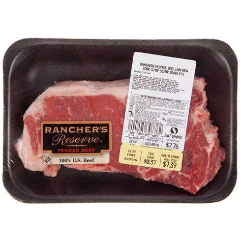 usda choice boneless beef loin new york strip steak per