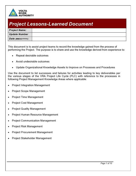 lessons learned templates excel word templatelab ncgo