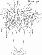 Coloring Flower Pot Flowers Pages Drawings Thinking Pdf Open Print  Popular Pots sketch template