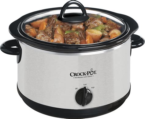 buy crock pot  quart slow cooker stainlessblack scr sp