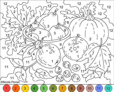 nicoles  coloring pages color  number autumn colors