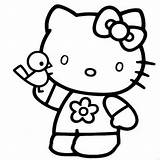 Kitty Hello Emo Coloring Pages Character Medium sketch template
