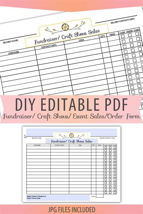 small business  printable order forms  crafts printable word