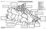 Map Provinces Label Territories Colour Canada Students Teacherspayteachers Fill Kids sketch template