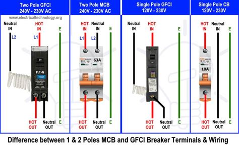wire  gfci circuit breaker     poles gfci wiring electronic engineering
