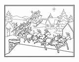 Sleigh Santa Coloring Pages His Getcolorings Flying Color Claus Printable sketch template