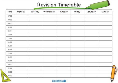 excel university timetable template revision timetable timetable