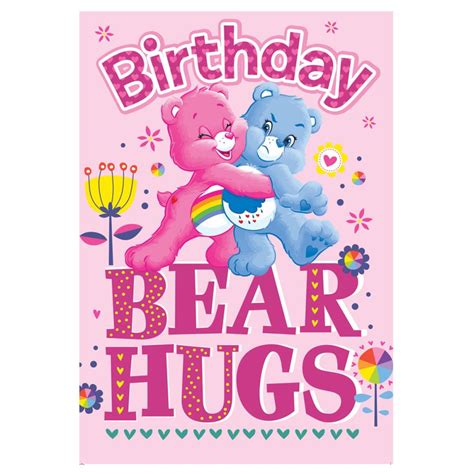 bear hugs care bears birthday card  character brands