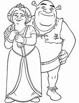 Shrek Fiona Coloring4free Happy Felices Burro Coloringonly sketch template