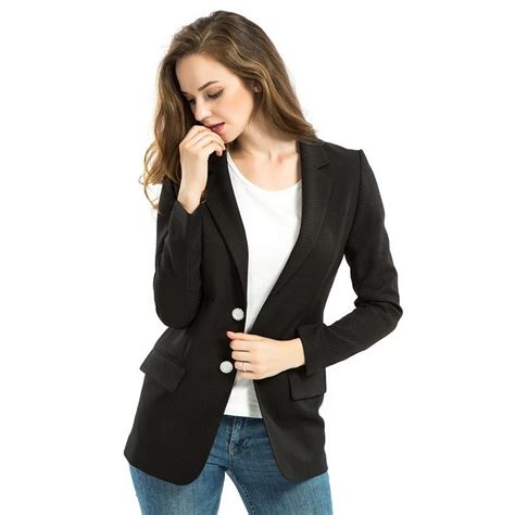 buy plus size women black elegant long blazer 2016