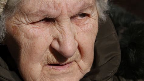 portrait of old talking woman stock footage video 100