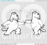 Beaver Romantic Doing Dance Couple Outlined Coloring Clipart Cartoon Vector Cory Thoman sketch template