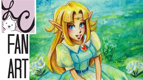A Link To The Past Princess Zelda Fan Art Koi Watercolor
