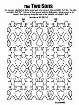 Parable Prodigal Maze Coloring Doolhof Gelijkenis Zonen Calvary sketch template