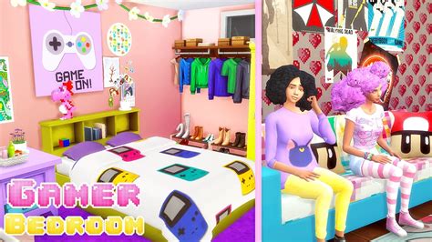 sims gamer girl bedroom cc youtube