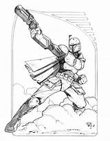 Coloring Pages Fett Boba Mandalorian Portela Drawings Skywalker Luke Deviantart Mandos Snow March Boys Halo sketch template