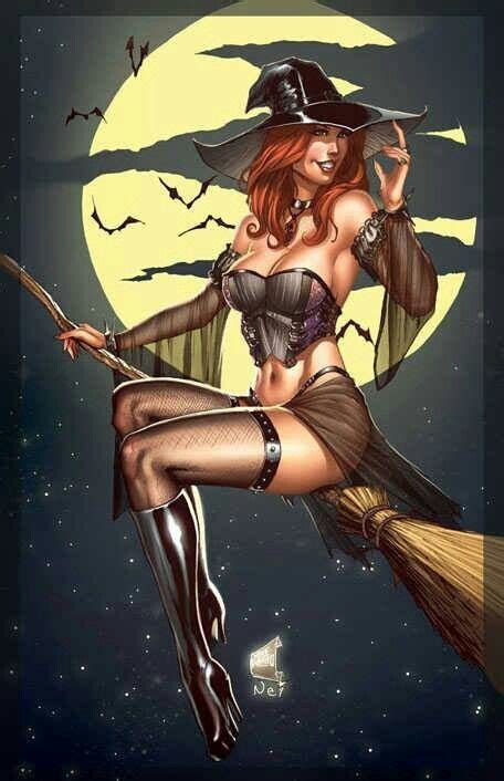 Pin Up Witch Flying On Broom Sign Up To See The Rest Of What’s Here