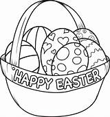 Easter Basket Coloring Egg Printable Kids sketch template