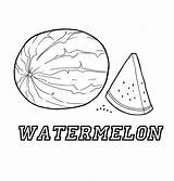 Watermelon Frutta Colorare sketch template