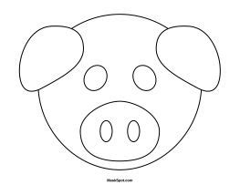 pig mask template animal masks  kids pig mask coloring mask