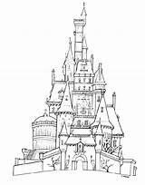 Coloring Castle Pages Disney Drawing Printable Castles Kids Magic Kingdom Color Print Adults Hogwarts Outline Disneyland Line Princesses Drawings Cinderella sketch template