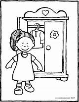 Wardrobe Puppe Kleiderschrank Kinderbilder Dresser sketch template