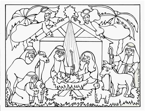 serendipity hollow nativity coloring book page