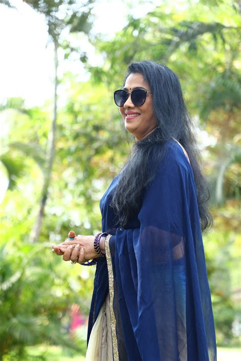 Old Golden Actress Rekha In Blue Saree At Rajavamsam Movie