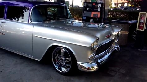 Candy Purple 1955 Chevy Bel Air On 20 Savein Rims Youtube