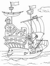 Pirate Coloring Ship Pages Printable Kids Boys Recommended Color sketch template