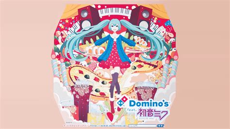 dominos feat hatsune miku pizza box gogambar