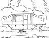 Line Caravan sketch template