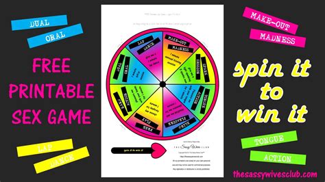 Free Printable Sex Game Spin It To Win It The Sassy