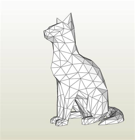 papercraft cat cat   templatepapercraft animals etsy paper