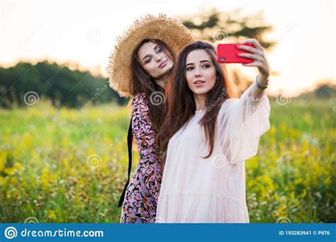 Girls Take A Selfie Stock Image Image Of Makeup Mobile 193283941