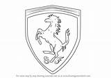 Ferrari Logo Draw Drawing Step Logos Brand Car Drawings Sketch Template Coloring Pages Cool Tutorial Famous sketch template