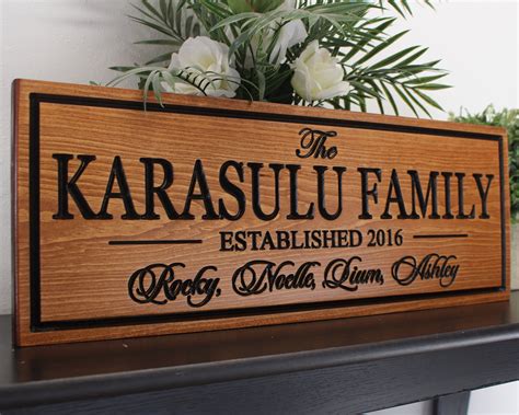 family sign  names    member sign personalized family  sign established