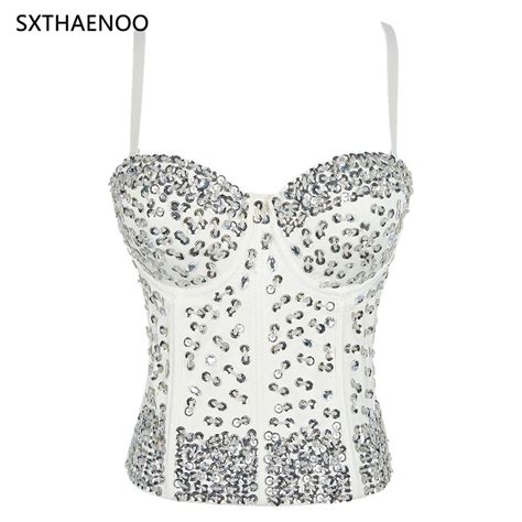 sxthaenoo 2021 new beaded sequins three dimensional chest pad woman
