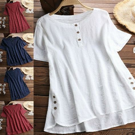 women summer tops blouse tunic loose tops ladies holiday casual  shirt tops  size  xl