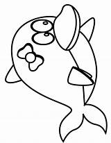 Dolphin Coloring Clipart Pages Baby Cliparts Library Cartoon Draw Line Panda Pretty Clip sketch template