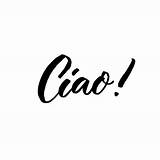 Ciao Handwritten Inscription Handskriven Italienare Anmärkning Hälsning Illustrationer Vektorer sketch template