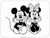 Minnie Coloring Disneyclips Hugging sketch template