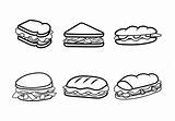 Vector Sandwiches Club Sandwich Panini Illustration Vecteezy Icons Edit sketch template