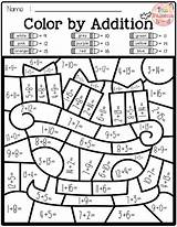 Subtraction Addition Math Number Code Worksheets Color Coloring Christmas Pages Grade Printable Multiplication Teacherspayteachers Second Kindergarten sketch template