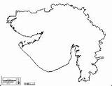 Gujarat Outline Maps India Blank Coasts Districts Names sketch template