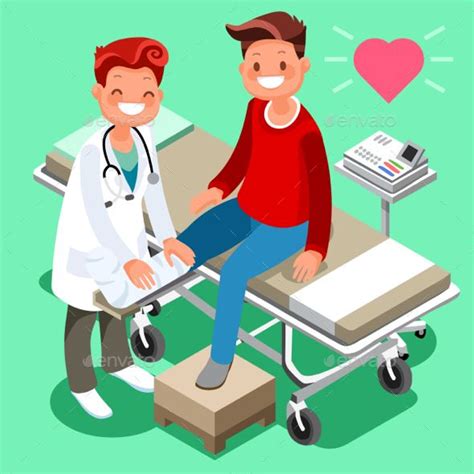 male doctor and man patient isometric cartoon cartoon drawings disney