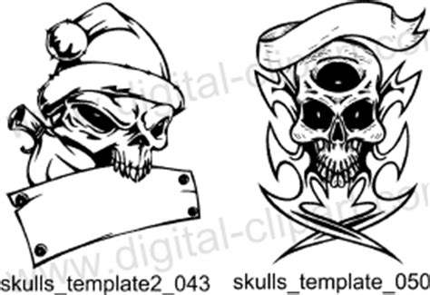 skulls template vector clipart  professional  vinyl ready eps ai