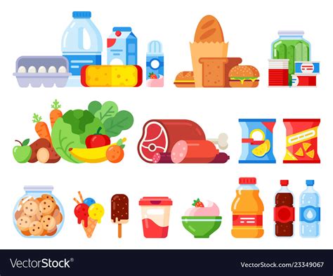 food products packed cooking product supermarket vector image