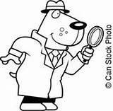 Clue Clipart Clip Dog Investigator Cartoon Illustrations Drawing Detective Clipground sketch template